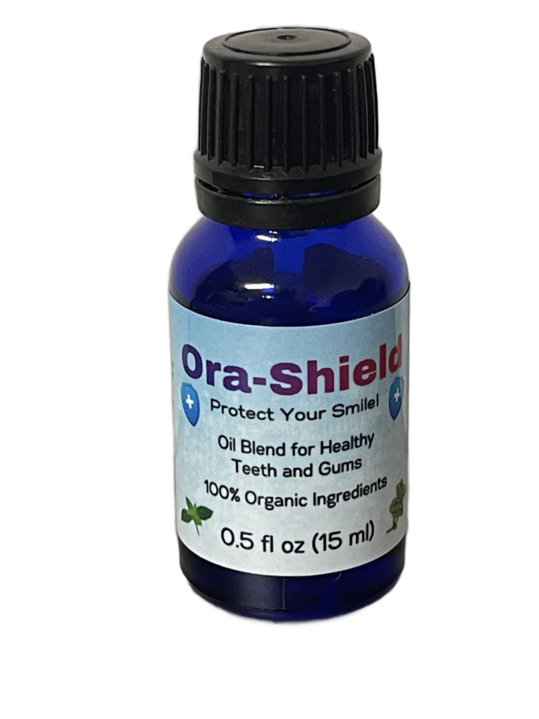 Ora-Shield, Front Panel, organic essential oils for dental health